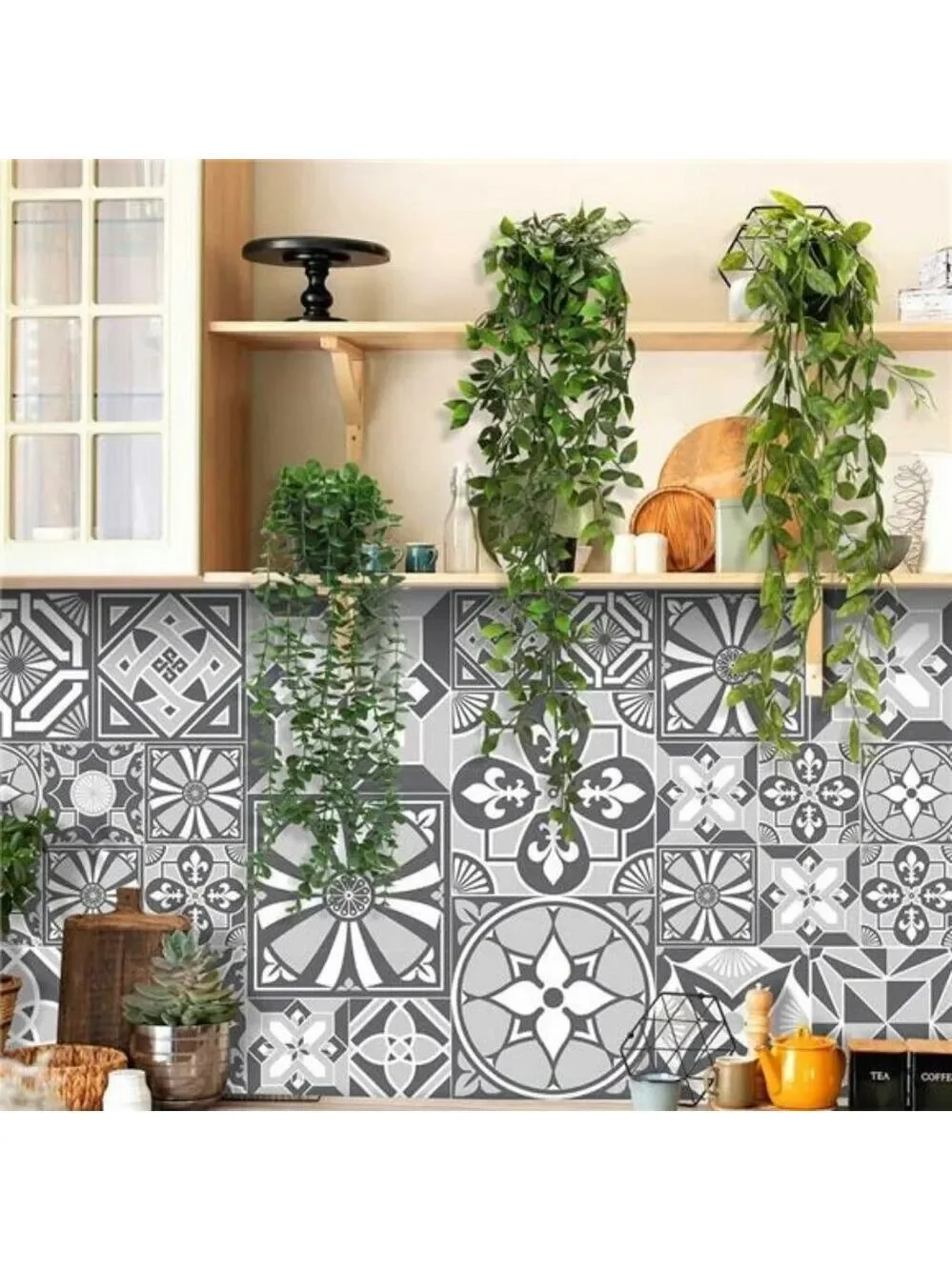 Set of 3 artificial hanging plants faux eucalyptus greenery indoor home decor